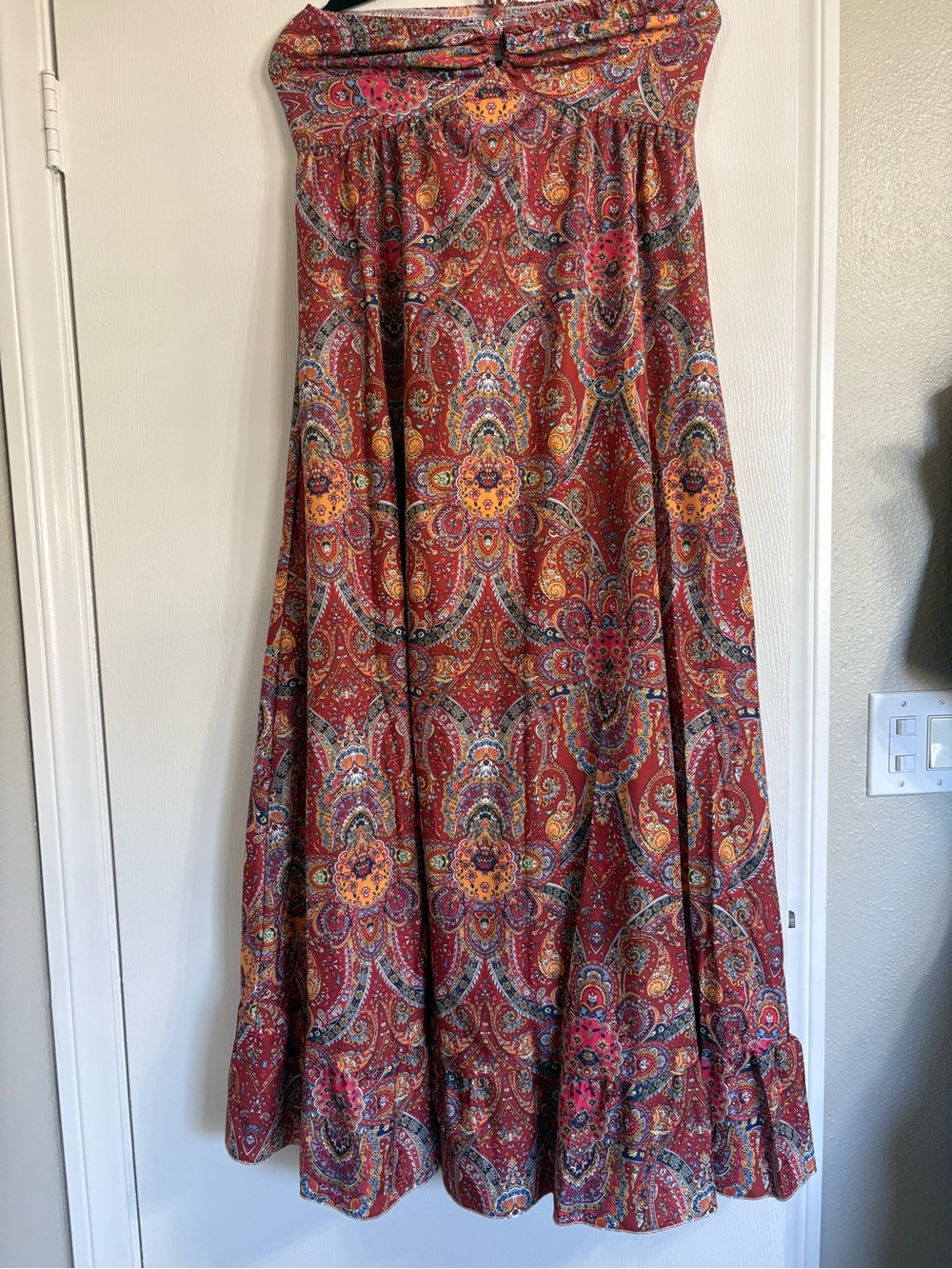 SHEIN Red Paisley Maxi Dress